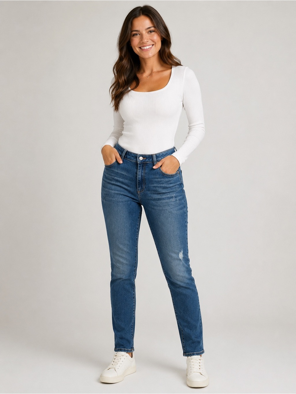 Sonoma Super Skinny High Rise Jeans in Medium Blue Wash- Size 14 Reg. NWT